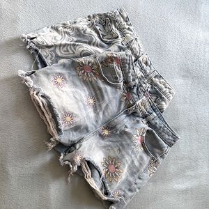 Two pairs of women's jean shorts. Both have been worn and are very comfortable.